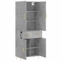 Aparador alto madera contrachapada gris hormigón 69,5x34x180 cm de vidaXL, Aparadores - Ref: Foro24-3198141, Precio: 164,94 €...