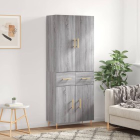 Aparador alto madera contrachapada gris sonoma 69,5x34x180 cm de vidaXL, Aparadores - Ref: Foro24-3198143, Precio: 154,99 €, ...