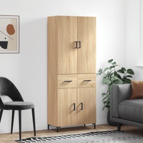 Aparador alto madera contrachapada color roble 69,5x34x180 cm de vidaXL, Aparadores - Ref: Foro24-3198148, Precio: 150,99 €, ...