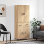 Aparador alto madera contrachapada color roble 69,5x34x180 cm de vidaXL, Aparadores - Ref: Foro24-3198148, Precio: 150,37 €, ...