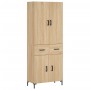 Aparador alto madera contrachapada color roble 69,5x34x180 cm de vidaXL, Aparadores - Ref: Foro24-3198148, Precio: 150,37 €, ...