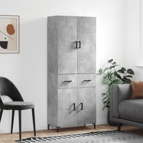 Tall plywood gray concrete sideboard 69.5x34x180 cm by vidaXL, Sideboards - Ref: Foro24-3198149, Price: 156,53 €, Discount: %