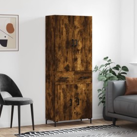 Tall smoked oak plywood sideboard 69.5x34x180 cm by vidaXL, Sideboards - Ref: Foro24-3198150, Price: 149,99 €, Discount: %