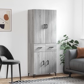 High sideboard sonoma gray plywood 69.5x34x180 cm by vidaXL, Sideboards - Ref: Foro24-3198151, Price: 161,37 €, Discount: %