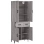 Aparador alto madera contrachapada gris sonoma 69,5x34x180 cm de vidaXL, Aparadores - Ref: Foro24-3198151, Precio: 161,68 €, ...