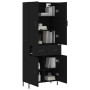 Aparador alto madera contrachapada negro 69,5x34x180 cm de vidaXL, Aparadores - Ref: Foro24-3198154, Precio: 166,29 €, Descue...