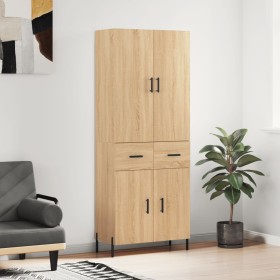 Aparador alto madera contrachapada color roble 69,5x34x180 cm de vidaXL, Aparadores - Ref: Foro24-3198156, Precio: 156,99 €, ...