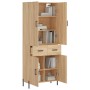 Aparador alto madera contrachapada color roble 69,5x34x180 cm de vidaXL, Aparadores - Ref: Foro24-3198156, Precio: 156,73 €, ...