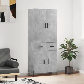 Aparador alto madera contrachapada gris hormigón 69,5x34x180 cm de vidaXL, Aparadores - Ref: Foro24-3198157, Precio: 156,99 €...