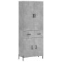 Concrete gray plywood tall sideboard 69.5x34x180 cm by vidaXL, Sideboards - Ref: Foro24-3198157, Price: 157,61 €, Discount: %