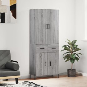 Tall gray Sonoma plywood sideboard 69.5x34x180 cm by vidaXL, Sideboards - Ref: Foro24-3198159, Price: 163,53 €, Discount: %