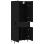 Aparador alto madera contrachapada negro 69,5x34x180 cm de vidaXL, Aparadores - Ref: Foro24-3198162, Precio: 184,65 €, Descue...