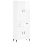 Aparador alto madera contrachapada blanco brillo 69,5x34x180 cm de vidaXL, Aparadores - Ref: Foro24-3198163, Precio: 161,69 €...