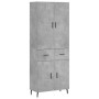 Aparador alto madera contrachapada gris hormigón 69,5x34x180 cm de vidaXL, Aparadores - Ref: Foro24-3198165, Precio: 159,96 €...