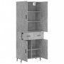 Aparador alto madera contrachapada gris hormigón 69,5x34x180 cm de vidaXL, Aparadores - Ref: Foro24-3198165, Precio: 159,96 €...