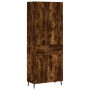 Aparador alto madera contrachapada roble ahumado 69,5x34x180 cm de vidaXL, Aparadores - Ref: Foro24-3198166, Precio: 159,67 €...