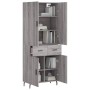 Aparador alto madera contrachapada gris sonoma 69,5x34x180 cm de vidaXL, Aparadores - Ref: Foro24-3198167, Precio: 154,99 €, ...