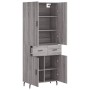 Aparador alto madera contrachapada gris sonoma 69,5x34x180 cm de vidaXL, Aparadores - Ref: Foro24-3198167, Precio: 154,99 €, ...