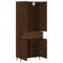 Aparador alto madera contrachapada marrón roble 69,5x34x180 cm de vidaXL, Aparadores - Ref: Foro24-3198168, Precio: 177,65 €,...