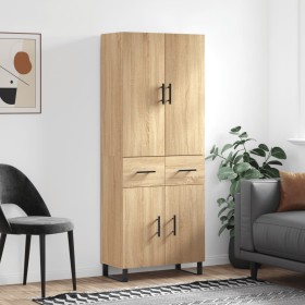 Aparador alto madera contrachapada color roble 69,5x34x180 cm de vidaXL, Aparadores - Ref: Foro24-3198172, Precio: 195,99 €, ...