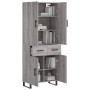 Aparador alto madera contrachapada gris sonoma 69,5x34x180 cm de vidaXL, Aparadores - Ref: Foro24-3198175, Precio: 185,99 €, ...