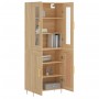 Tall plywood oak-colored highboard 69.5x34x180 cm by vidaXL, Sideboards - Ref: Foro24-3198332, Price: 165,99 €, Discount: %