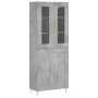 Aparador alto madera contrachapada gris hormigón 69,5x34x180 cm de vidaXL, Aparadores - Ref: Foro24-3198333, Precio: 153,75 €...