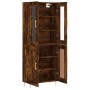 Aparador alto madera contrachapada roble ahumado 69,5x34x180 cm de vidaXL, Aparadores - Ref: Foro24-3198334, Precio: 152,99 €...