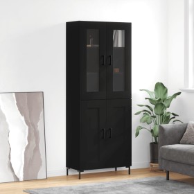 Tall black plywood sideboard 69.5x34x180 cm by vidaXL, Sideboards - Ref: Foro24-3198338, Price: 162,99 €, Discount: %