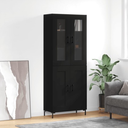 Aparador alto madera contrachapada negro 69,5x34x180 cm de vidaXL, Aparadores - Ref: Foro24-3198338, Precio: 162,97 €, Descue...