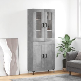 Concrete gray plywood tall sideboard 69.5x34x180 cm by vidaXL, Sideboards - Ref: Foro24-3198341, Price: 160,99 €, Discount: %