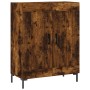 Aparador alto madera contrachapada roble ahumado 69,5x34x180 cm de vidaXL, Aparadores - Ref: Foro24-3198342, Precio: 162,99 €...