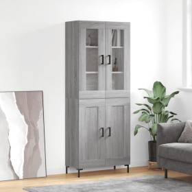 Aparador alto madera contrachapada gris sonoma 69,5x34x180 cm de vidaXL, Aparadores - Ref: Foro24-3198343, Precio: 162,99 €, ...