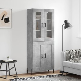 Concrete gray plywood tall sideboard 69.5x34x180 cm by vidaXL, Sideboards - Ref: Foro24-3198349, Price: 164,99 €, Discount: %