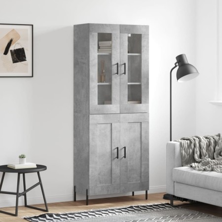 Aparador alto madera contrachapada gris hormigón 69,5x34x180 cm de vidaXL, Aparadores - Ref: Foro24-3198349, Precio: 164,99 €...