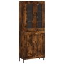 Tall smoked oak plywood sideboard 69.5x34x180 cm by vidaXL, Sideboards - Ref: Foro24-3198350, Price: 163,40 €, Discount: %