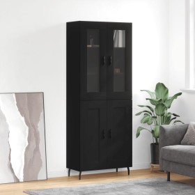 Aparador alto madera contrachapada negro 69,5x34x180 cm de vidaXL, Aparadores - Ref: Foro24-3198354, Precio: 182,54 €, Descue...