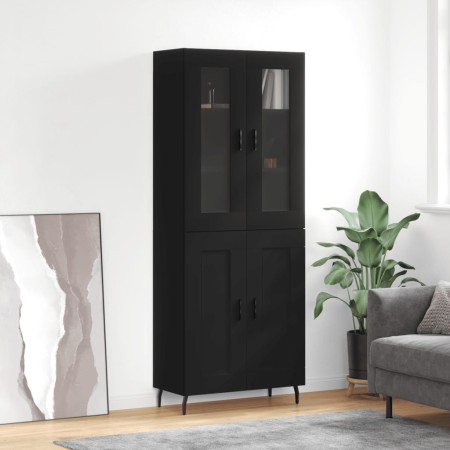 Tall black plywood sideboard 69.5x34x180 cm by vidaXL, Sideboards - Ref: Foro24-3198354, Price: 186,27 €, Discount: %