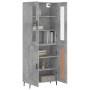 Aparador alto madera contrachapada gris hormigón 69,5x34x180 cm de vidaXL, Aparadores - Ref: Foro24-3198357, Precio: 159,99 €...