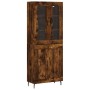 Aparador alto madera contrachapada roble ahumado 69,5x34x180 cm de vidaXL, Aparadores - Ref: Foro24-3198358, Precio: 154,44 €...