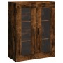 Aparador alto madera contrachapada roble ahumado 69,5x34x180 cm de vidaXL, Aparadores - Ref: Foro24-3198358, Precio: 154,44 €...