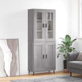 Aparador alto madera contrachapada gris sonoma 69,5x34x180 cm de vidaXL, Aparadores - Ref: Foro24-3198359, Precio: 155,99 €, ...