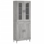 Aparador alto madera contrachapada gris sonoma 69,5x34x180 cm de vidaXL, Aparadores - Ref: Foro24-3198359, Precio: 162,30 €, ...