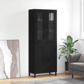 Aparador alto madera contrachapada negro 69,5x34x180 cm de vidaXL, Aparadores - Ref: Foro24-3198362, Precio: 177,99 €, Descue...