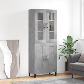 Concrete gray plywood tall sideboard 69.5x34x180 cm by vidaXL, Sideboards - Ref: Foro24-3198365, Price: 163,66 €, Discount: %