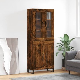 Tall smoked oak plywood highboard 69.5x34x180 cm by vidaXL, Sideboards - Ref: Foro24-3198366, Price: 157,99 €, Discount: %