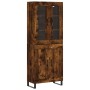 Aparador alto madera contrachapada roble ahumado 69,5x34x180 cm de vidaXL, Aparadores - Ref: Foro24-3198366, Precio: 157,88 €...