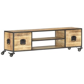 Mueble de TV de madera maciza de mango 130x30x39 cm de vidaXL, Muebles TV - Ref: Foro24-286377, Precio: 189,99 €, Descuento: %