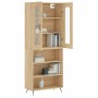 Aparador alto madera contrachapada color roble 69,5x34x180 cm de vidaXL, Aparadores - Ref: Foro24-3198700, Precio: 139,54 €, ...