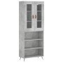 Aparador alto madera contrachapada gris hormigón 69,5x34x180 cm de vidaXL, Aparadores - Ref: Foro24-3198701, Precio: 137,07 €...